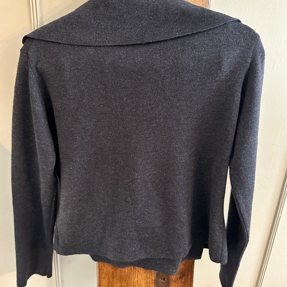 SIMON KNEEN ITALY Sweater Set Charcoal Grey Merino w Vest & Collared Button Down - Picture 3 of 16